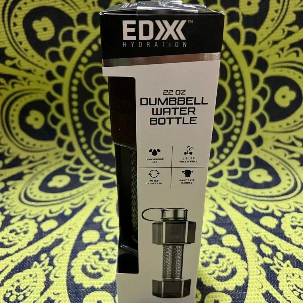 NEW EDX Hydration 22oz Dumbbell Water Bottle - Black